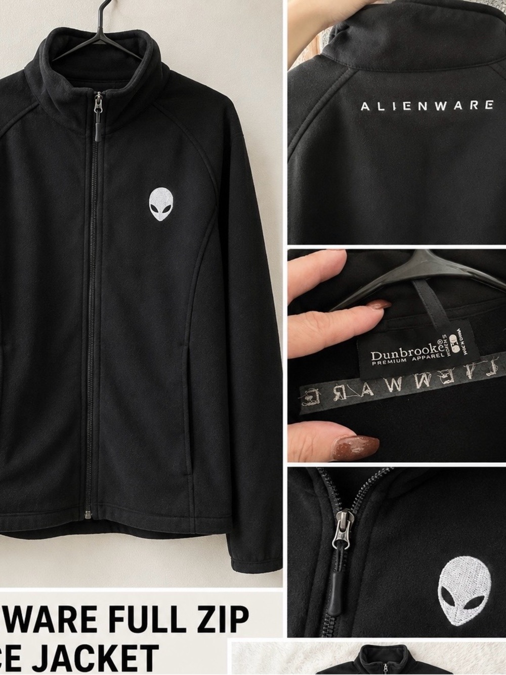 Alienware Black Lightweight Full-Zip Jacket with Alien Head Logo